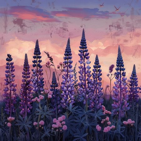 Obraz na płótnie canvas - Fioletowy łubin