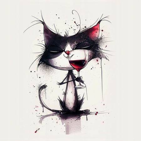 Obraz na płótnie canvas - Ko(t)neser czerwonego wina ☺