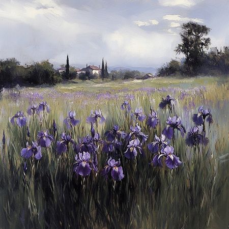 Obraz na płótnie canvas - Łąka z irysami