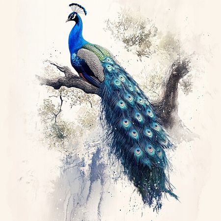 Obraz na płótnie canvas - Niebieski paw