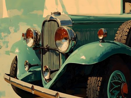 Obraz na płótnie canvas - Stary zielony samochód