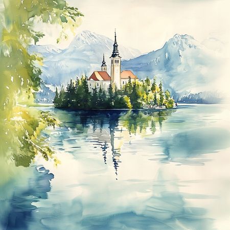 Obraz na płótnie canvas - Kościół Wniebowzięcia MP (Jezioro Bled, Słowenia)