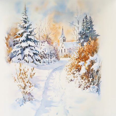 Obraz na płótnie canvas - Kościółek na wzgórzu