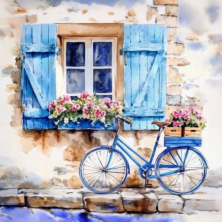 Obraz na płótnie canvas - Niebieski rower