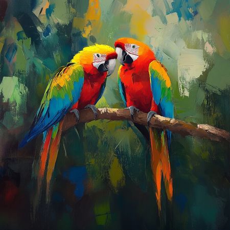 Obraz na płótnie canvas - Bajeczne papugi