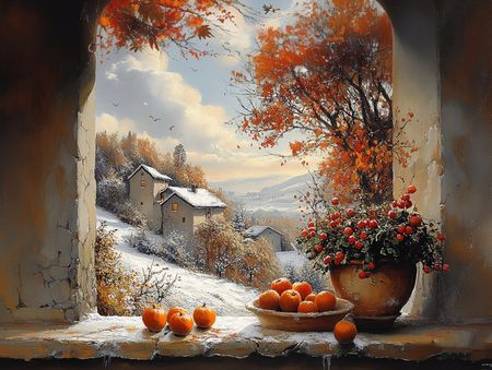 Obraz na płótnie canvas - Okno z widokiem na zimę