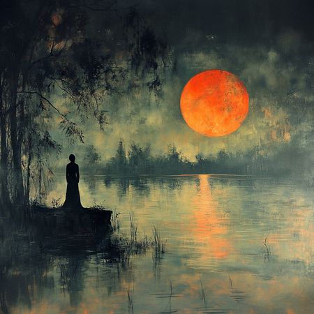 Obraz na płótnie canvas - Pomarańczowy księżyc