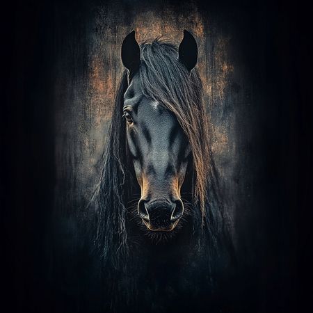 Obraz na płótnie canvas - Czarny koń