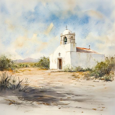 Obraz na płótnie canvas - Kościół na pustkowiu