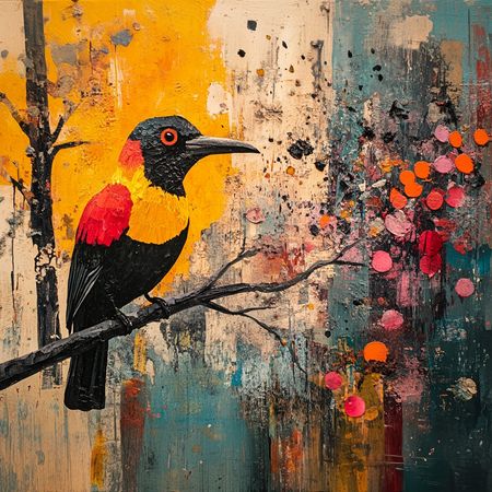 Obraz na płótnie canvas - Ptak na gałęzi