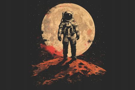 Obraz na płótnie canvas - Astronauta w nocnej ciszy