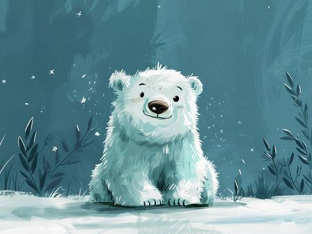 Obraz na płótnie canvas - Mały miś polarny