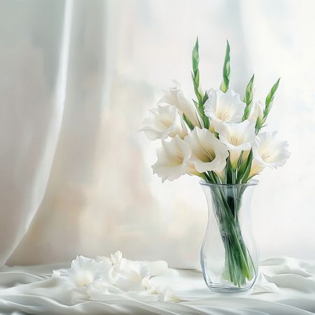 Obraz na płótnie canvas - Białe gladiole