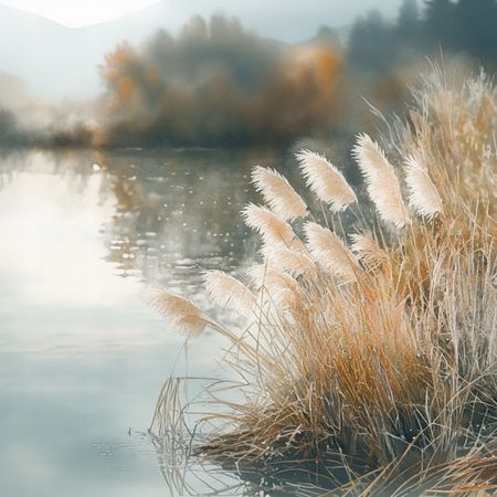 Obraz na płótnie canvas - Poranek nad jeziorem