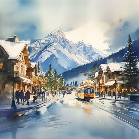 Obraz na płótnie canvas - Miasteczko u stóp gór