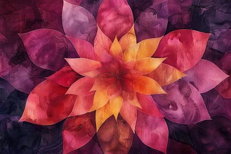 Obraz na płótnie canvas - Jesienna mandala z liści