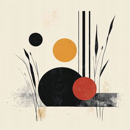 Obraz na płótnie canvas - Abstrakcja z roślinkami