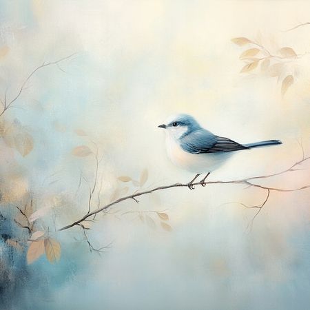 Obraz na płótnie canvas - Ptaszek na gałęzi