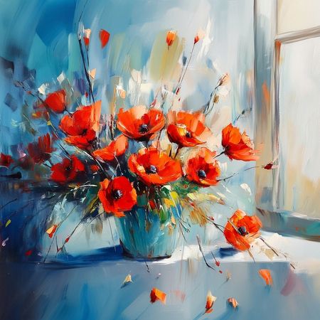 Obraz na płótnie canvas - Bukiet czerwonych maków