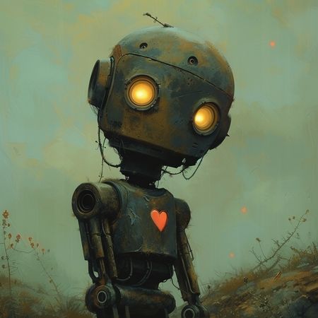 Obraz na płótnie canvas - Zakochany robot ♥