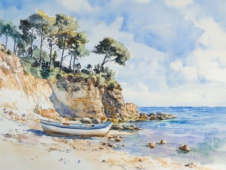 Obraz na płótnie canvas - Plaża pod klifem