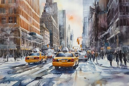 Obraz na płótnie canvas - Tętniąca życiem ulica Nowego Jorku
