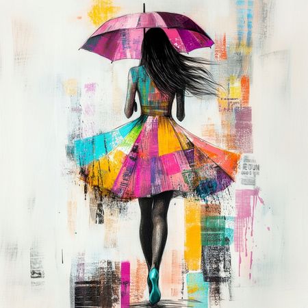 Obraz na płótnie canvas - Kolorowa dziewczyna