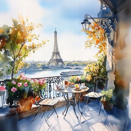 Obraz na płótnie canvas - Śniadanie nad Sekwaną