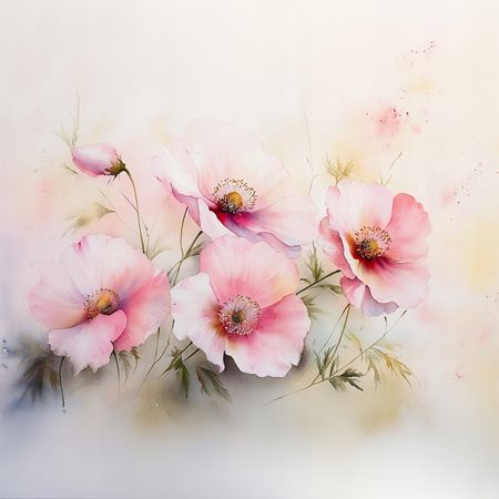 Obraz na płótnie canvas - Pastelowe maki