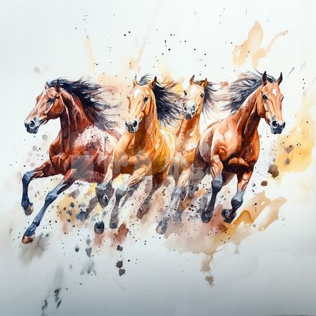 Obraz na płótnie canvas - Biegnące konie