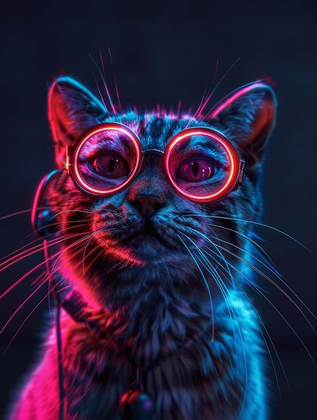 Obraz na płótnie canvas - Nerdy kitty