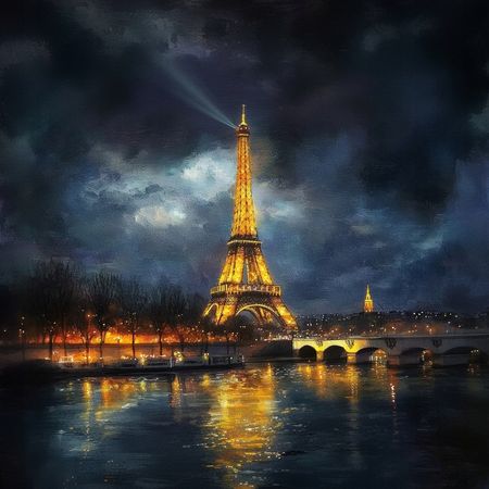 Obraz na płótnie canvas - Wieczór w Paryżu