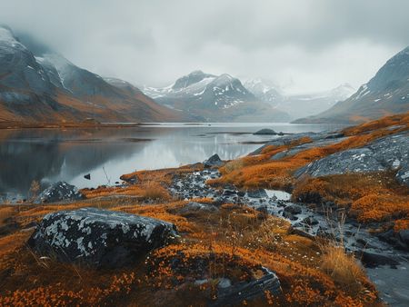 Obraz na płótnie canvas - Jesienne fiordy