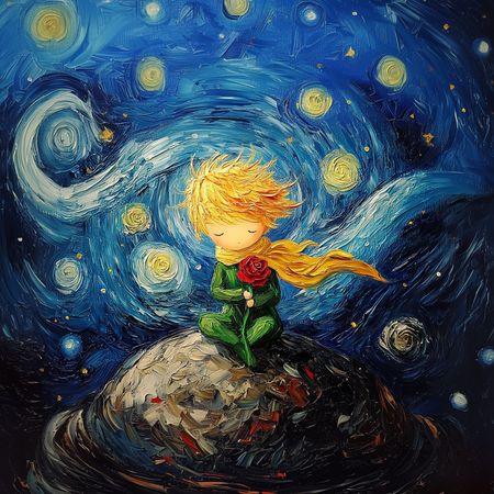 Obraz na płótnie canvas - Mały Książę i Róża