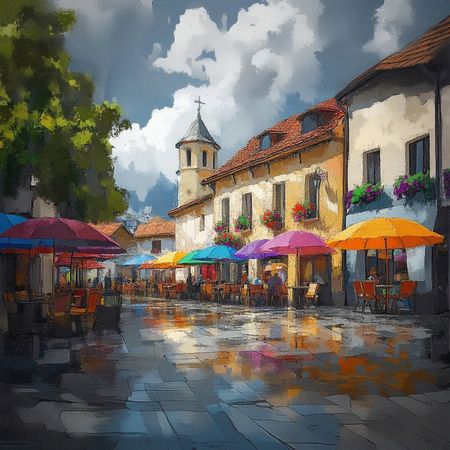 Obraz na płótnie canvas - Kolorowe kawiarenki