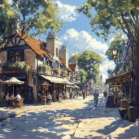 Obraz na płótnie canvas - Malownicza uliczka na przedmieściach