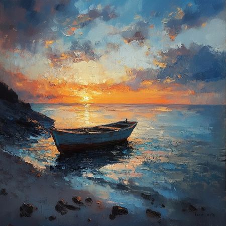 Obraz na płótnie canvas - Zachód słońca na plaży