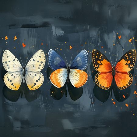 Obraz na płótnie canvas - Trio motyli