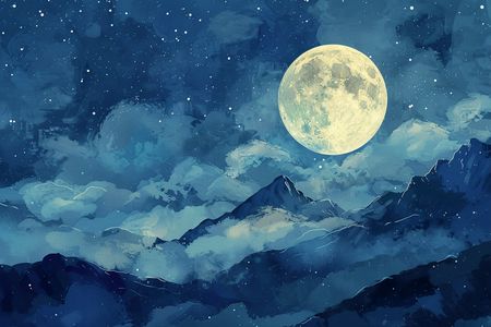 Obraz na płótnie canvas - Księżycowa noc