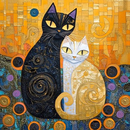 Obraz na płótnie canvas - Gdyby Gustav Klimt miał koty... ☺