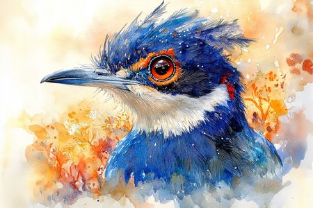 Obraz na płótnie canvas - Niebieski ptaszek