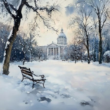 Obraz na płótnie canvas - Park w zimowej odsłonie