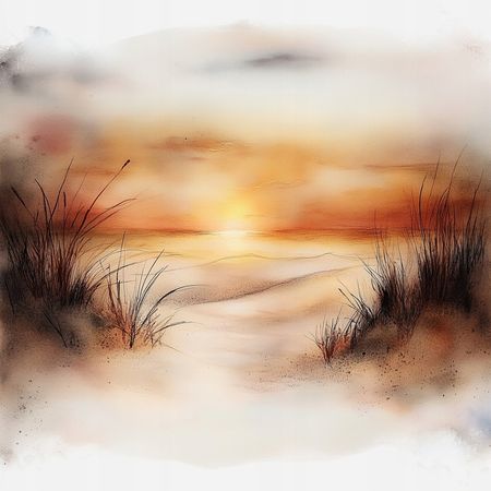 Obraz na płótnie canvas - Zachód słońca na plaży