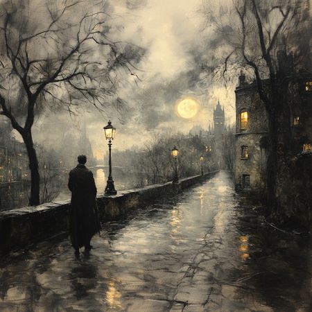 Obraz na płótnie canvas - Przechadzka o północy