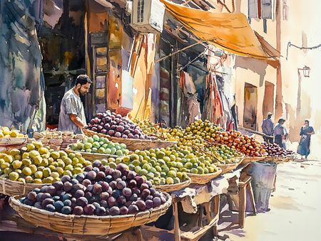Obraz na płótnie canvas - Targ owocowy w Medynie