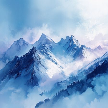 Obraz na płótnie canvas - Wysokie góry pod śniegiem