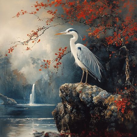 Obraz na płótnie canvas - Czapla