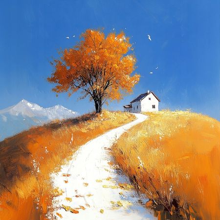 Obraz na płótnie canvas - Pomarańczowy pejzaż