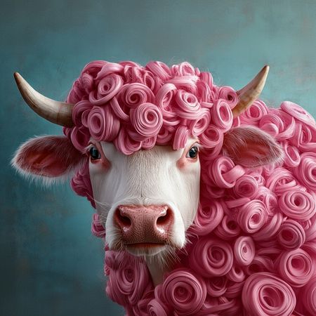 Obraz na płótnie canvas - Różowa Krowa Stylowa ☺
