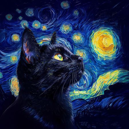 Obraz na płótnie canvas - Kot van Gogha ☺